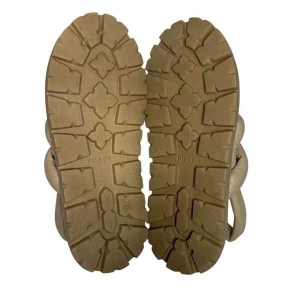 Prada Blow Padded Leather Puffy Slingback Sport Sandal EU 39.5 US 9.5 Leather - Picture 11 of 12